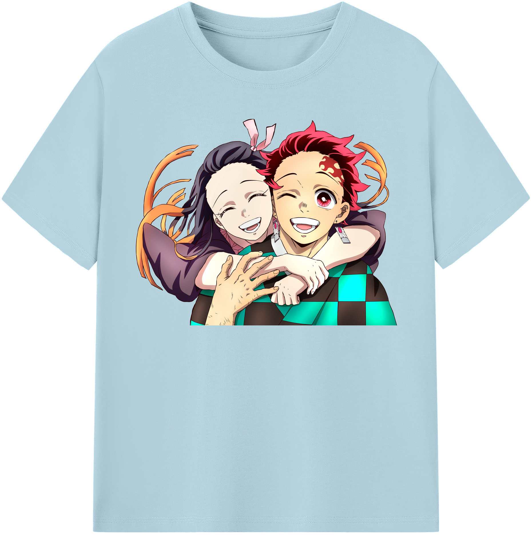 （画像用） 鬼滅の刃（きめつのやいば）竈門 禰󠄀豆子／かまど ねずこ Kamado Nezuko 綿100％半袖Tシャツ（フロントプリント）